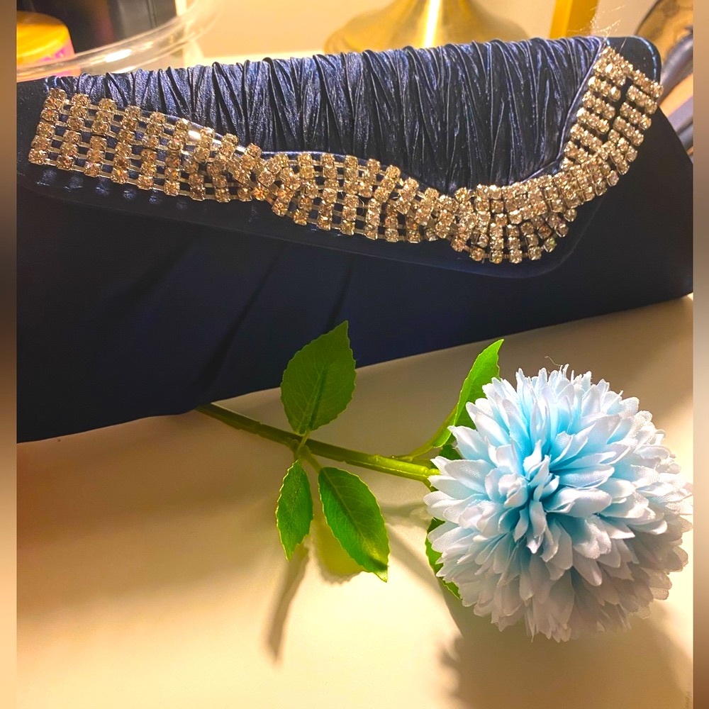 Sophisticated Navy blue rhinestones shoulder/ handbag!
